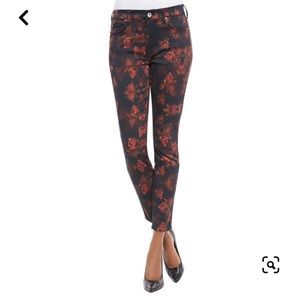 7 for all Mankind black denim +roses